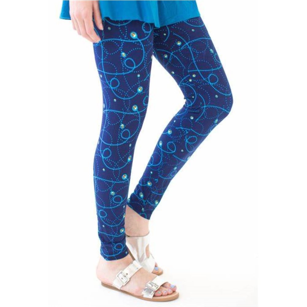 Agnes & Dora Leggings, blue lightening bugs